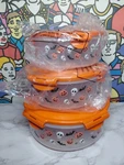 New Lock & 6-PC Food Storage Set Halloween Print Nesting Skull Bat Pumpkin. Fixed Price $32.95.