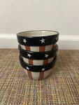 Stars And Stripes Dipping Bowls Ltd Commodities Set Of 3 Stoneware 4TH July. Fixed Price $26.50.