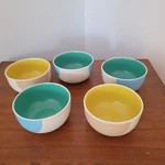 Rare Set Of 5 Julie Goodwin Habitat Latitude Cereal/soup Bowls Colorblock Euc. Fixed Price $72.00.