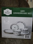 Holiday Time Christmas Holly Dinnerware Set 12PC Ceramic Stoneware 2025. Fixed Price $55.99.