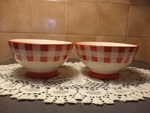 Pioneer Woman Original Charming Check Red Gingham Footed Bowls-set Of 2. Fixed Price $19.99.