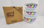 Vintage Hallmark Of Housewares 3 Piece Nest Bowls W/ Lids Gift Set GMI-409B. Fixed Price $24.99.