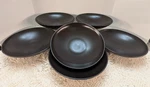 6 Mikasa Pottery Stone Glaze Black MK402 8 Coupe Cereal Salad Bowl Japan. Fixed Price $49.99.