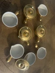 Soup Crock Ceramic Bowls Metallic Gold Set Of 8. Fixed Price $75.00.