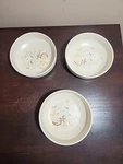 Lenox Temperware Merriment Set Of 3 Cereal Soup Bowls 6-1/8 Orange Flowers. Fixed Price $25.00.