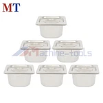 Stainless Steel Catering Pans Set, 6X 1/6 Size 4" Deep Hotel With Covers. Fixed Price $42.96.