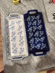Temptations By Tara Flora Lace Large Oblong Casserole Dish And Tray Set. Fixed Price $52.50.