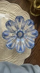 Orrefors Sweden Blue Crystal Bowl Mayflower Signed. Fixed Price $75.00.