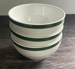Williams Sonoma Brasserie Green Rim Cereal Soup Bowl Japan 2 Lines 5 3/4" SET/3. Fixed Price $36.00.
