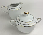 Noritake China White Scapes Lockleigh 4061 Creamer And Sugar Bowl (with Lid) Set. Fixed Price $24.99.
