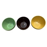 World Market Ceramic Bowls Set Of 3 Green Brown Yellow Dishwasher Microwave Safe. Fixed Price $24.99.