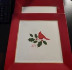 Two Dei Dennis East International Llc Red Cardinal Christmas Plates- ZZ434TXX. Fixed Price $25.49.