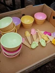 Vintage Waffle Cone Ice Cream Bowl Set 80S Birthday Party 18 Piece. Fixed Price $39.99.
