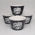 222 Fifth Marbella Skull Individual Appetizer Bowls Set Of 4 Floral Halloween. Fixed Price $69.99.