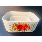 The Pioneer Woman Sweet Rose 2-PIECE Rectangle Ceramic Nesting Bowl Set No Lids. Fixed Price $40.00.
