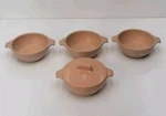 Watertown Lifetime Ware Pink Melamine Small Bowls W/ Handles Set Of 4 - 1 Lid. Fixed Price $17.99.