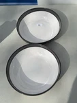 2 Juliska Emerson White Pewter Rim Coupe Bowl 8.5" New. Fixed Price $70.00.