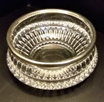 Vintage Heavy Gorham Crystal Glass Bowl With Silver Rim 7" Diameter, German.. Fixed Price $17.60.