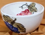 Stoneware Cereal Soup Bowl Tabletops Unlimited Hand Painted Grape Design 6''. Fixed Price $16.00.