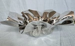 Large 14" Modernist Ruffled Stainless Steel Centerpiece Bowl - Mirror Finish. Fixed Price $44.98.