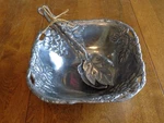 Arthur Court Grape Square 9 Salad Serving Bowl With Servers. Fixed Price $39.95.