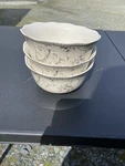 222 Fifth Adelaide Antique White Porcelain Soup Cereal Bowls Birds & Floral -4. Fixed Price $31.00.