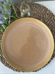 Ikea F Rgklar 10 Dinner Plate Glossy Yellow Gold Boho Speckled Stoneware Euc. Fixed Price $12.99.