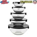 10-PIECE Mixing Bowls Set W/ Lids Glass Containers Food Storage Prep Serving New. Fixed Price $34.03.