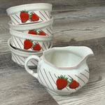 Vintage 90S Mikasa Fresh Fruit Strawberry Bowls & Creamer DP002 Japan Set Of 5. Fixed Price $30.00.