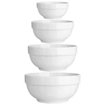 Dowan Porcelain Serving Bowls, 64/42/22/12 Ounce Nesting White Ceramic. Fixed Price $42.74.