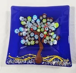 Colbalt Blue Murano Style Glass Decorative Dish W/tree Of Life Millefiori Design. Fixed Price $24.99.