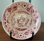 Antique Royal Bonn Transferware Dish "theetrinker" Tea Drinker Germany 1890S. Fixed Price $26.99.