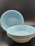 Vintage Lot Of 4 Soup Cereal Bowls Mikasa Accent Sky Blue & White D0502 Japan. Fixed Price $22.00.