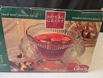 Glass 14-PIECE Punch Bowl Set Gibson Royal Crest Original Box Preowned. Fixed Price $19.99.