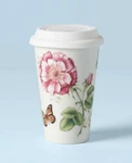 Lenox Ceramic Thermal Travel Mug Butterfly Meadow Double Wall Lid 12 Oz. Fixed Price $8.99.