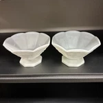 Pair Of Anchor Hocking Milk Glass Harvest Grapes Footed Pedestal Bowl 9 X 5.25". Fixed Price $29.95.