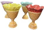 Tracey Porter Waffle Cone Ice Cream Sundae Dishes, Set Of 4 Bowls, Alouette. Fixed Price $21.99.
