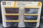 Members Mark Mini Tote Bins Teeny Tiny Storage Container Yellow Lid Lot Of 6. Fixed Price $19.95.