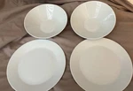 Ikea White Salad Plates Ribbed Fluted Rim & Cereal Bowls 20726 Euc. J4. Fixed Price $28.59.