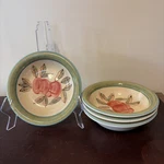 Gibson Everyday Cereal/soup Bowls Hand Painted Apple Harvest 7.5 Set Of 4. Fixed Price $19.99.