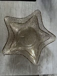 The Cellar Star Shaped Bowls Set Of 2 Gold & Sliver Glitter Clear Plastic. Fixed Price $15.00.