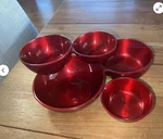 Godinger Silver Art Company Ruby Red Enamel On Metal Cluster Serving Bowls. W1. Fixed Price $49.99.