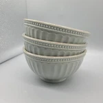 Lenox Set (3) French Perle Groove Grey Soup Salad Bowls 6" X3" Excellent. Fixed Price $35.97.