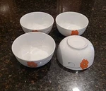 Set (4) Corsica Poppy Porcelain 5 3/8" Soup, Cereal Bowls. Fixed Price $29.95.