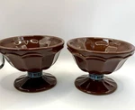 Hershey's Set Of 2 Brown Pedestal Style Ice Cream Bowls By Houston Harvest. Fixed Price $24.00.