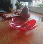 Koziol Eve Red Abstract Modern Decorative Plastic Bowl Design Robin Platt. Fixed Price $21.00.