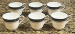 Royal Doulton Sherbrooke Bone China Cups Set Of 6 England Slate Blue Band 5009. Fixed Price $39.95.