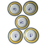 Mikasa Firenze Rim Bowls Pc Soup Pasta Salad 8.75 Porcelain Fine China. Fixed Price $49.95.