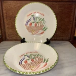 Set 2 Primula Pasta Soup Bowls Hand Painted Italy 8 1/4" Fresco Del Mercato. Fixed Price $21.25.