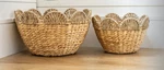 Seagrass Set 2 Scalloped Edge Nesting Cottage Decor. Fixed Price $40.00.
